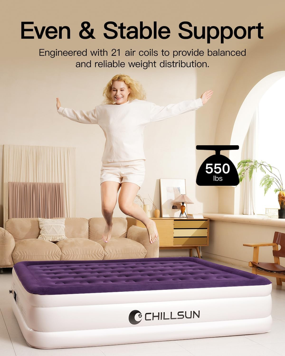 Twin Air Mattress with Built in Pump for Guest & Home, 16″ Inflatable Blow up Ma