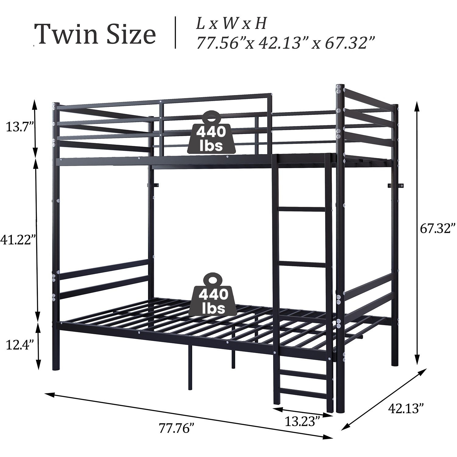 Bunk Bed Bed Guardrails Iron Bunk Bed Frame Heavy Duty Bed Home Bed Bedroom Bed