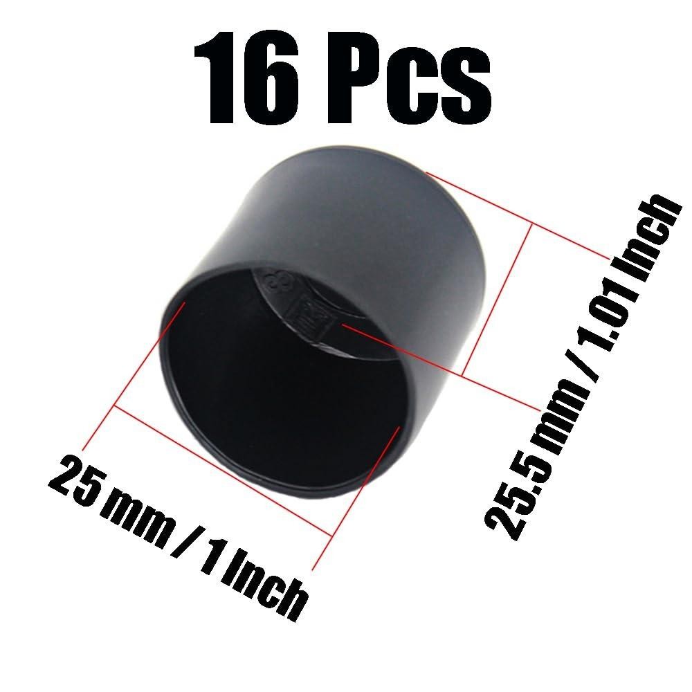 16pcs 1 Inch 25mm Round Rubber Chair Leg Tips Caps Chair Table Leg Covers Flo…