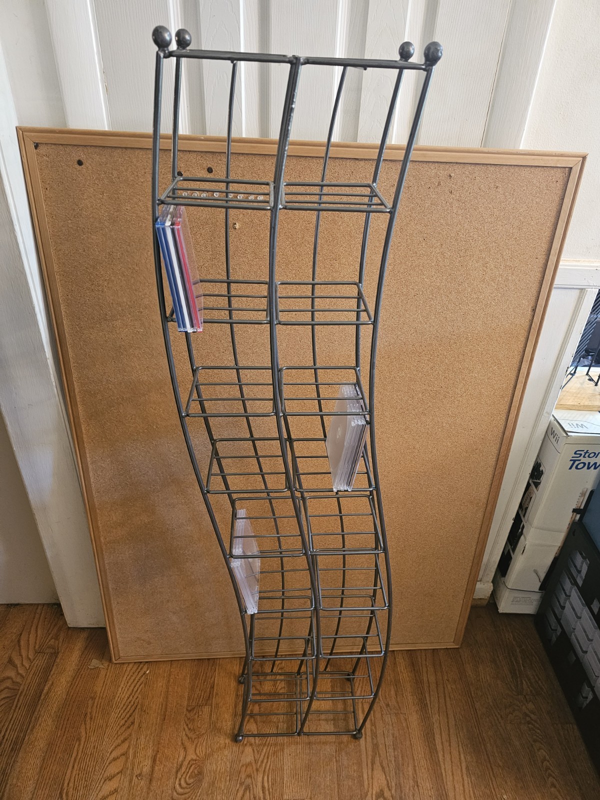 53 Inch Metal Wave DVD / Game Storage Rack Tower Fold Out Shelves