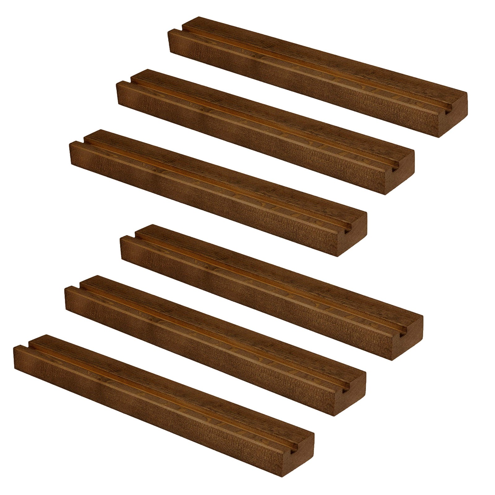 6-Pack Espresso Wall-Mount Wood Vinyl Record Shelves – LP Display Storage