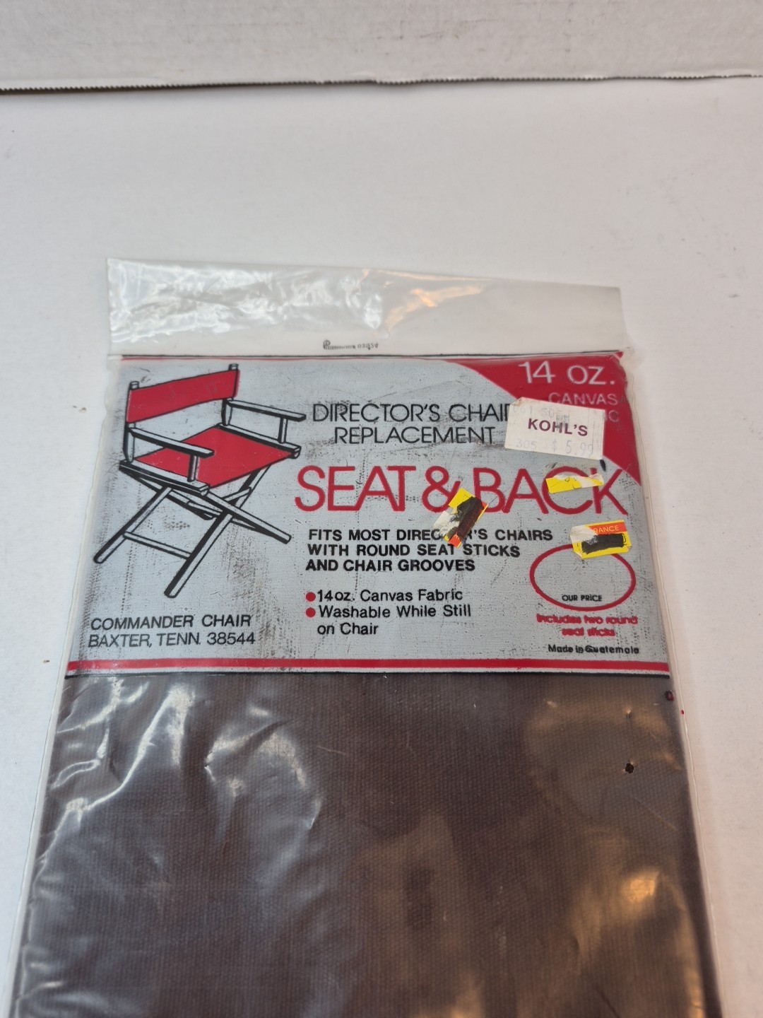 Vintage Replacement Directors Chair Cover Set Brown Canvas 2 Pc Seat & Back