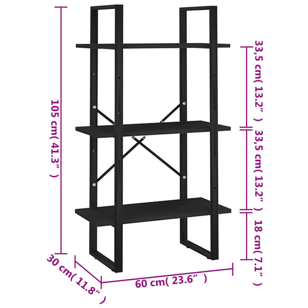 Storage Shelf Black Metal Medium Storage Shelf Rectangular