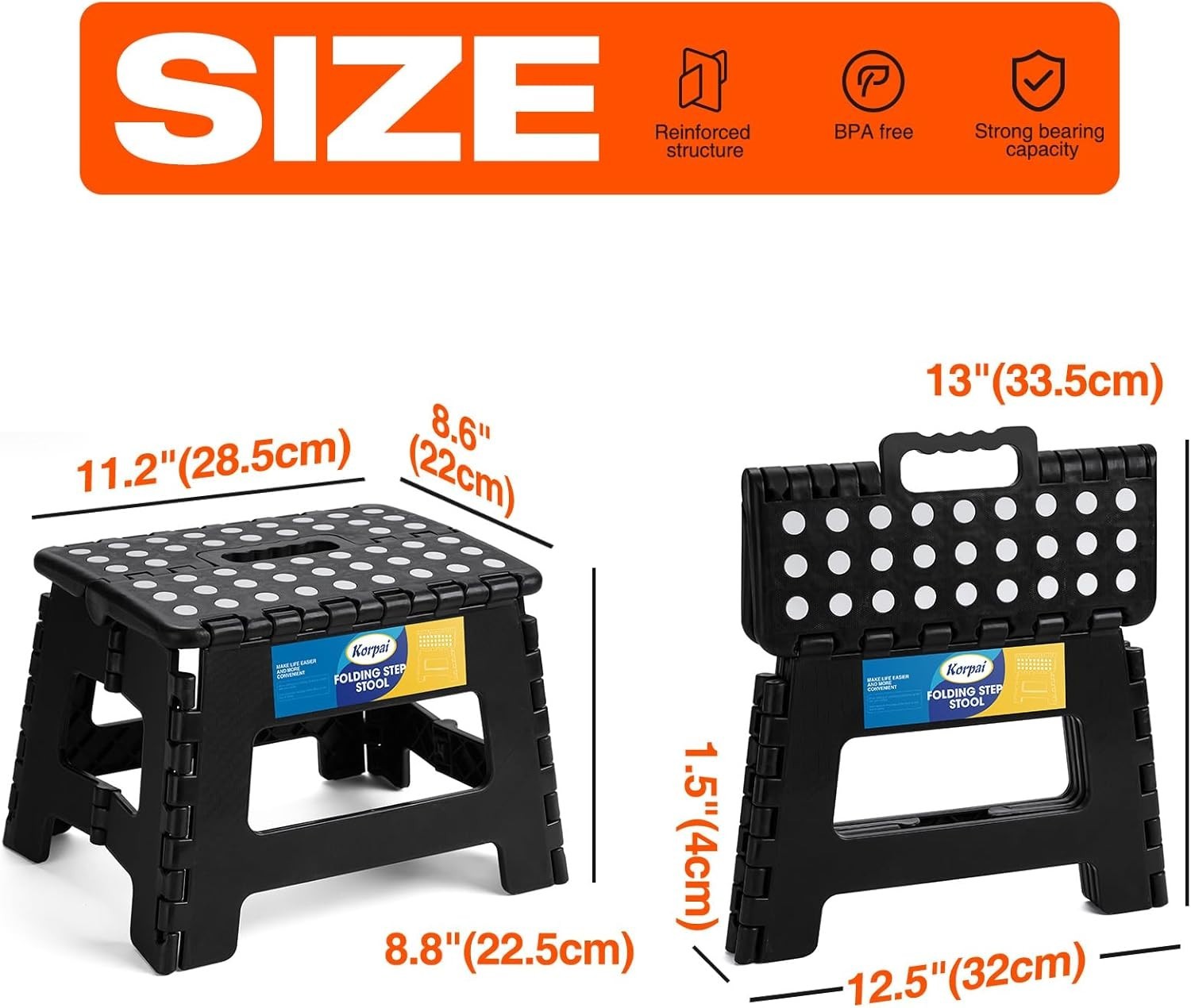 Versatile 9-Inch Foldable Step Stool – Lightweight & Slip Resistant for All Ages