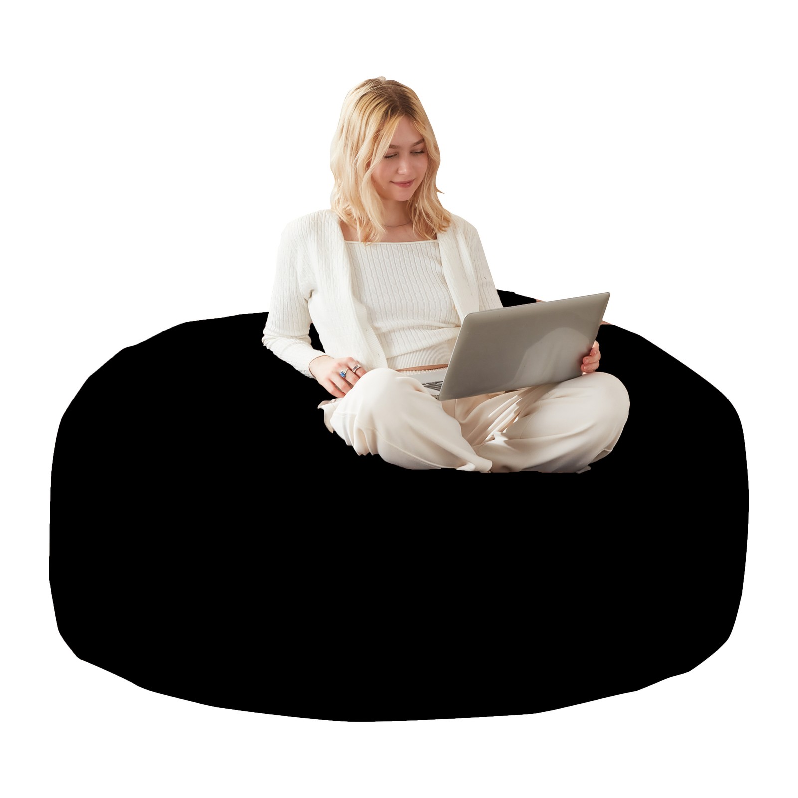 5ft Memory Foam Bean Bag Chair with Removable Flannel Cover