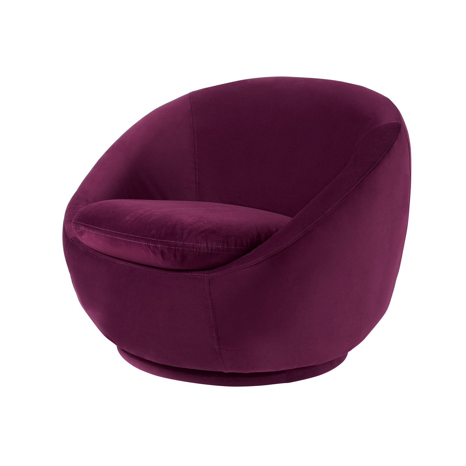Better Homes & Gardens Modern Soft Velvet Accent Swivel Chair In Merlot