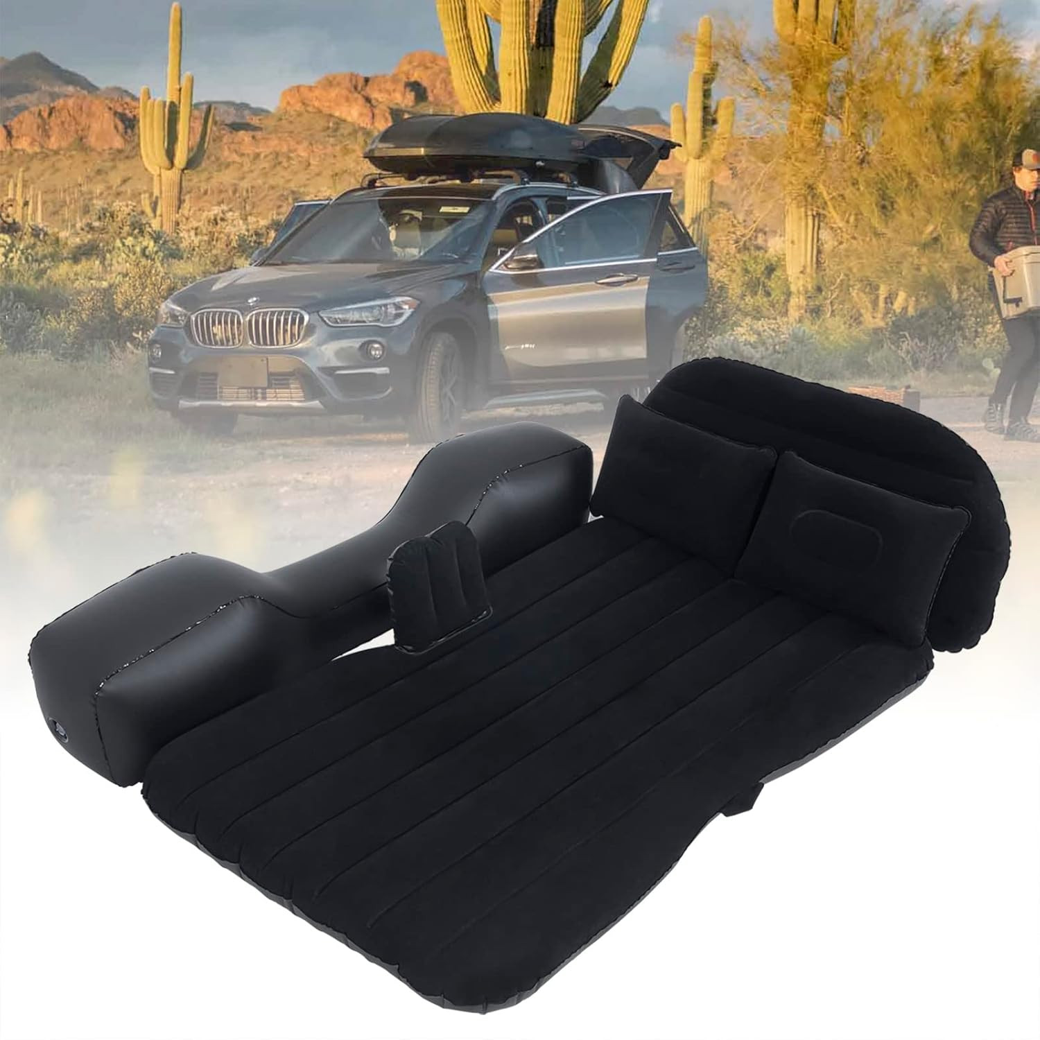 Car Air Mattress Back Seat Car Camping Bed, SUV Inflatable Bed with Pump and Pil