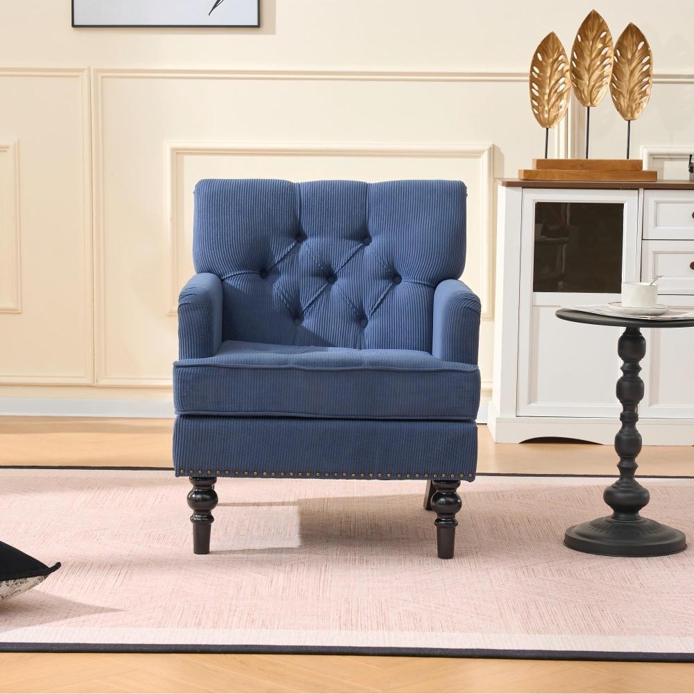 Tufted Club Chair with pillow, Accent Chair, Upholstered Button Armchair