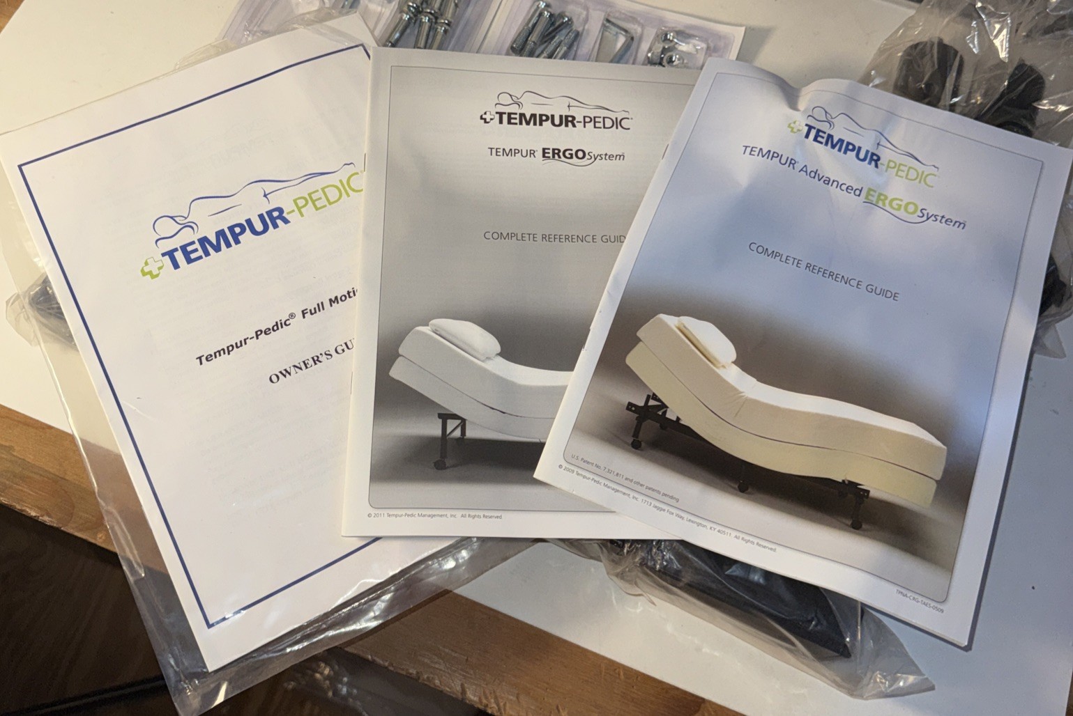 Tempur-pedic Ergo System Bracket & Foot Kit All New/ Never Installed Used