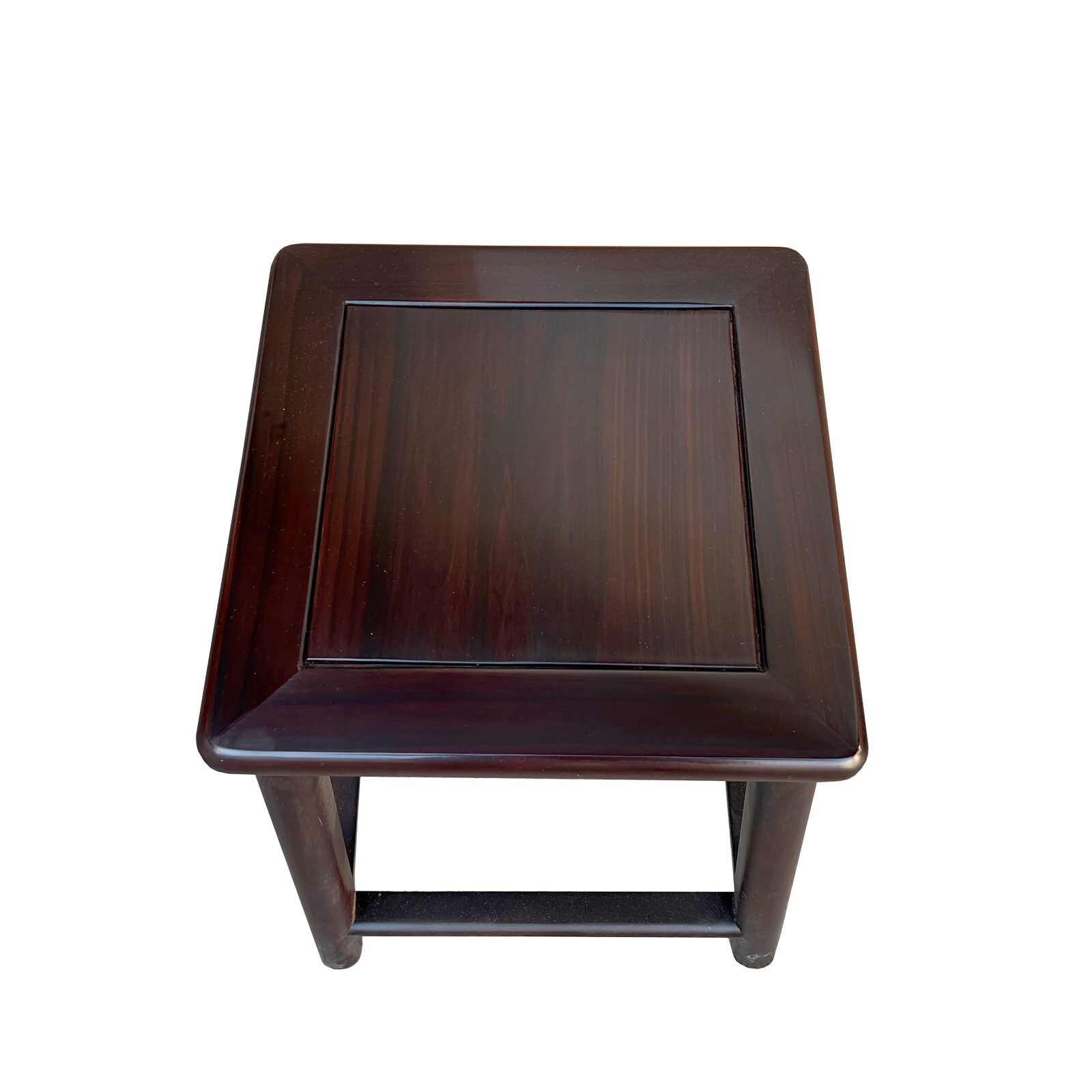 Chinese Oriental Brown Wood Ming Style Square Shape Stool Table cs7576