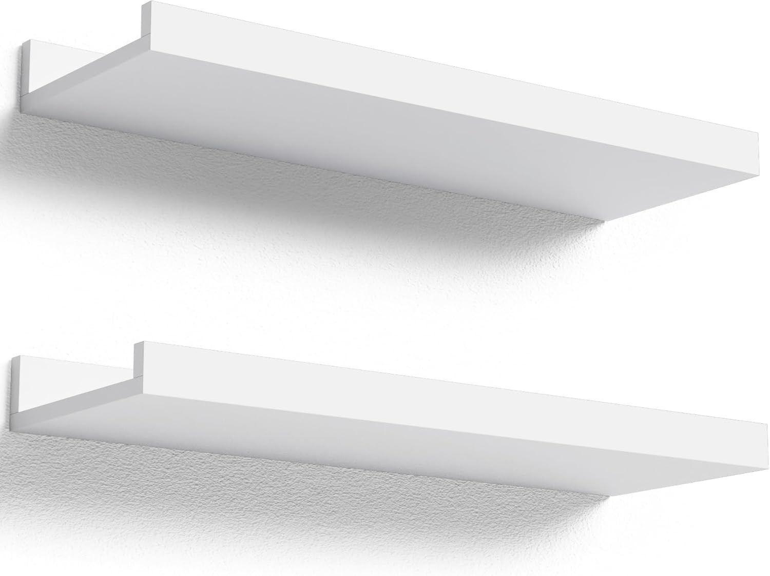 Floating Shelves Wall Mounted Set of 2, Modern White Shelves for Bedroom