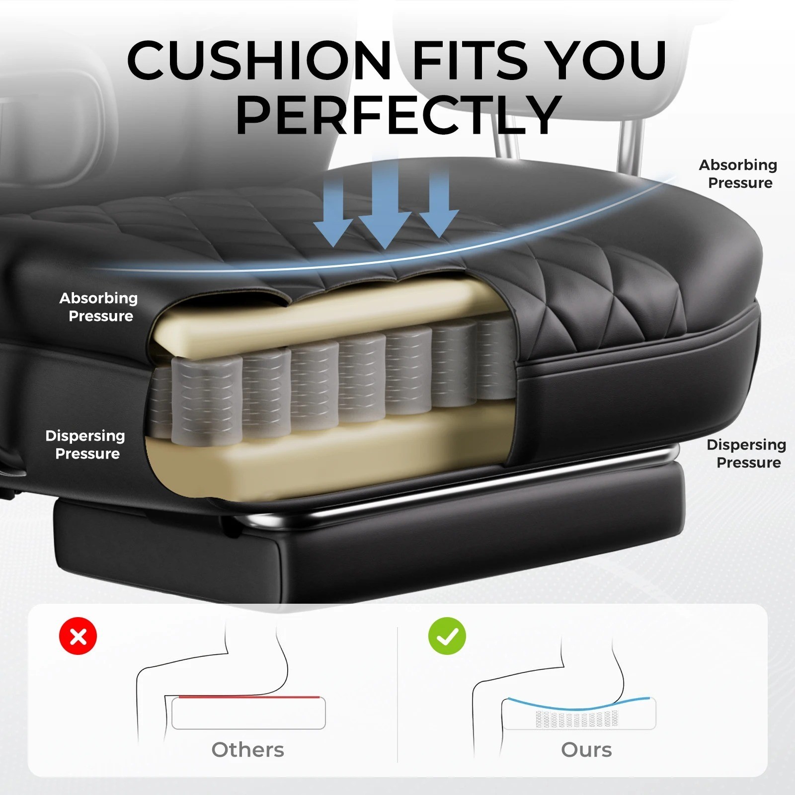 Big and Tall Ergonomic Computer Office Desk Chair with Footrest Lumbar support