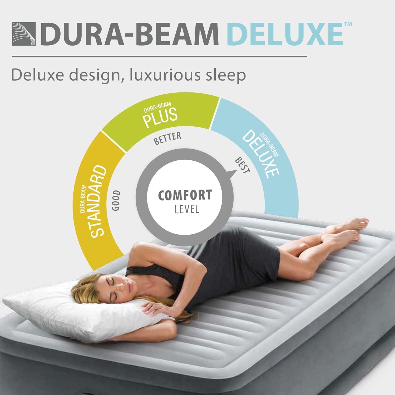 King Size Air Mattress 18in Height Airbed with Built-in Pump Dura-Beam Elevated