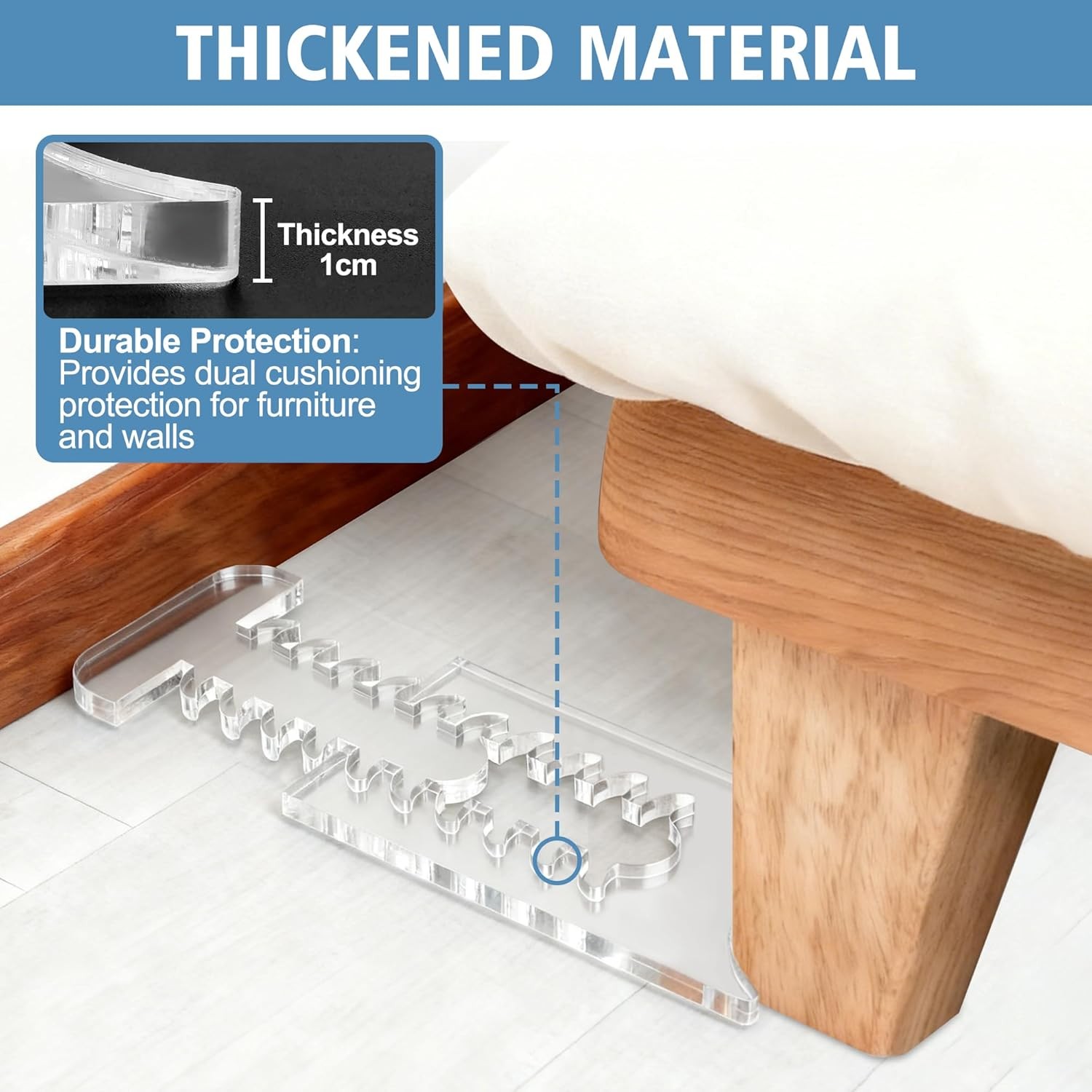 2 Pcs Adjustable Couch Wall Spacer Clear Furniture Wall Protector 7.9-11.4″