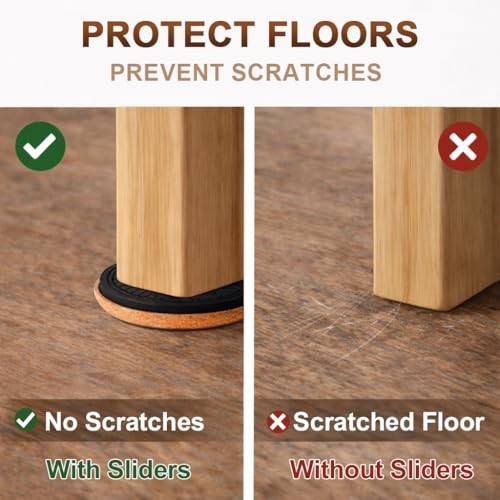 Felt Furniture Sliders for Hardwood Floors, 16 PCS 3 ½” Heavy Duty Furniture Mo