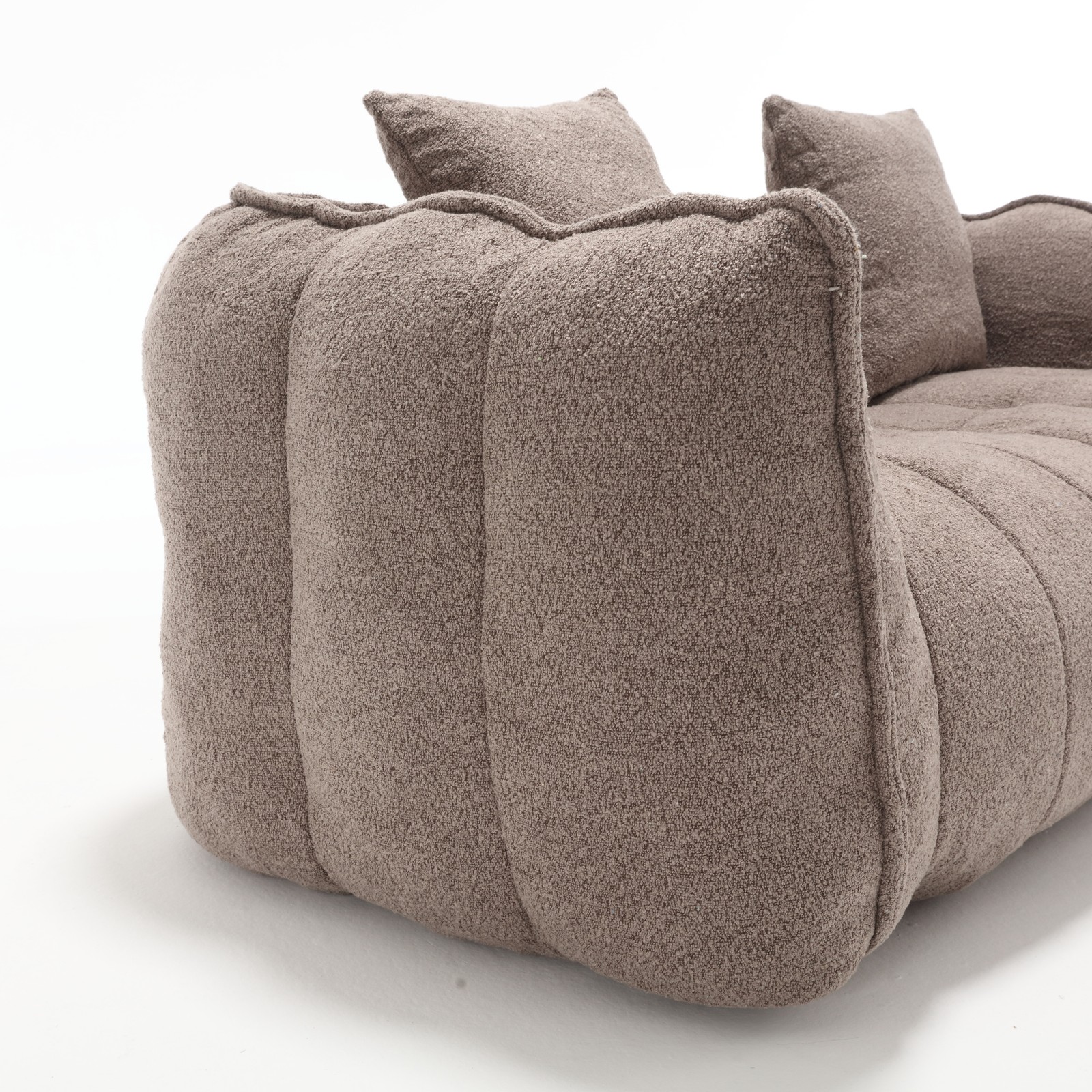 Large Brown Chenille Bean Bag Chair Sofa for Two, 66″L x 35″W