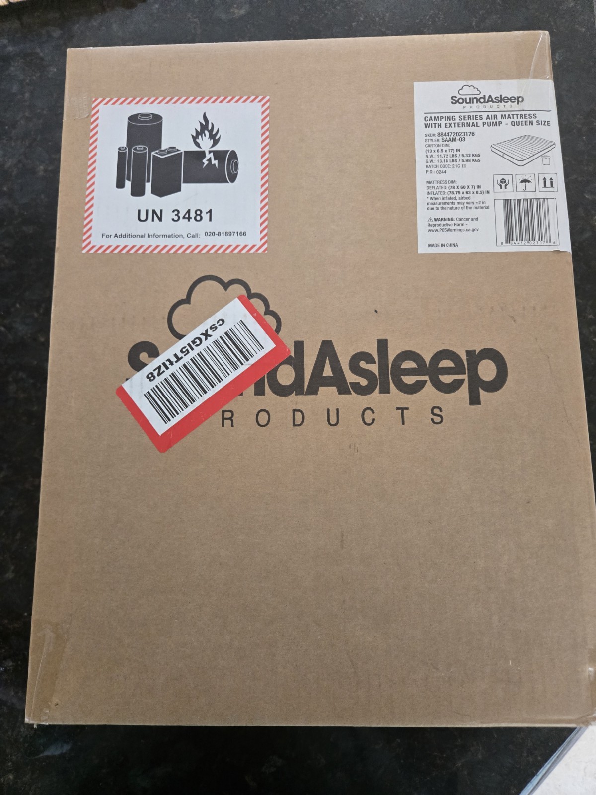 SoundAsleep Dream Series Luxury air Mattress Portable Queen Size NEW FREE SHIP !