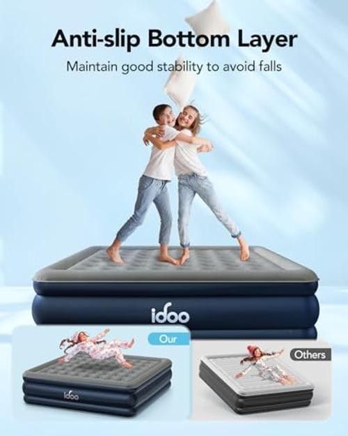 Size Air Mattress with Built in Pump, 18″ Raised Comfort Blow up King Grey
