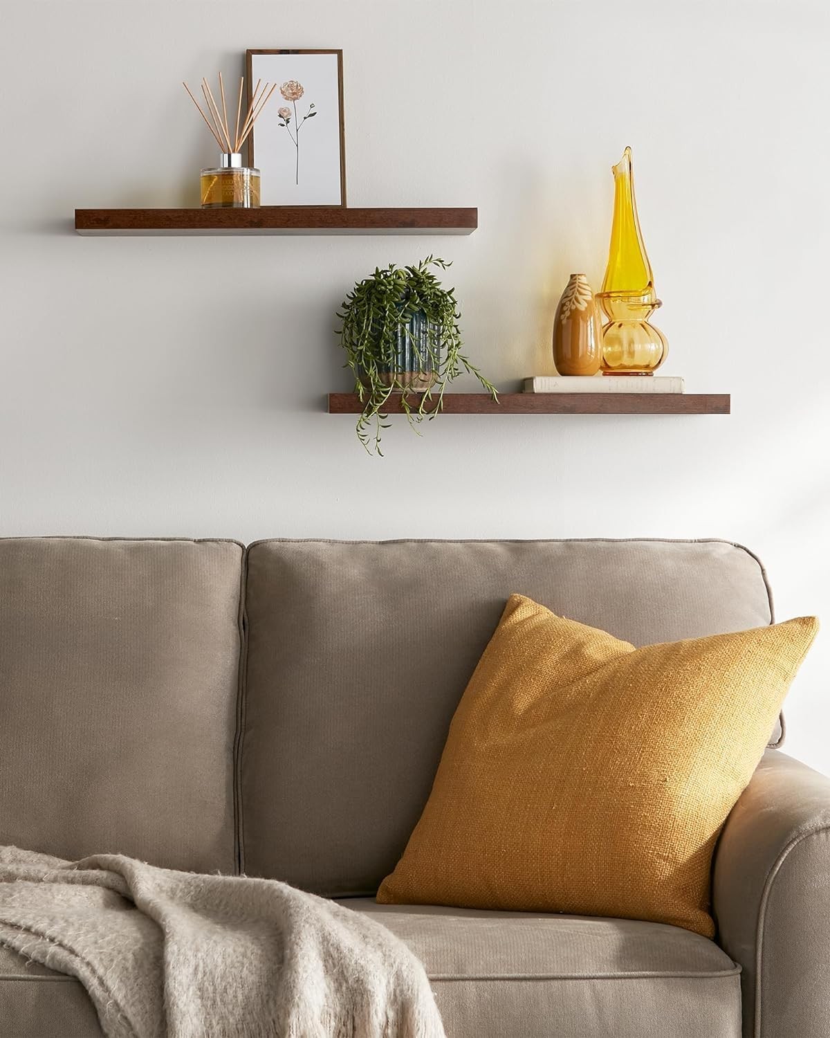 Floating Shelves, 22.5 inch Rustic Wood Wall Shelves for Bathroom，Bedroom, Li…