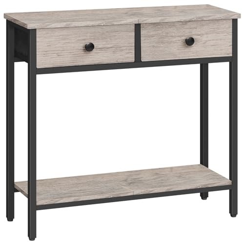 Compact 29.5″ Console Table with 2 Drawers & Storage Shelves for Elegant Homes