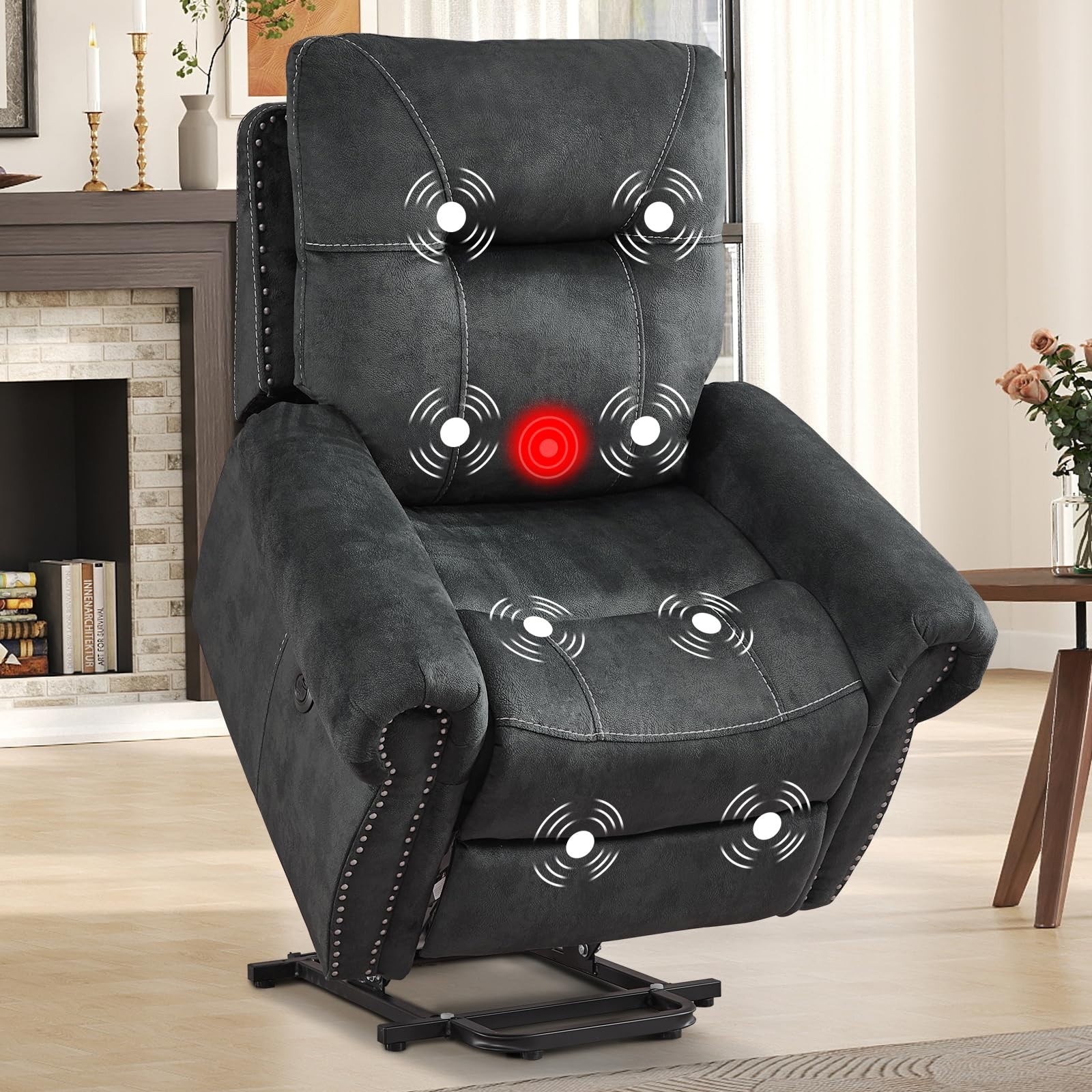 EBELLO Power Lift Recliner Chair with Massage and Heat, Electric Recliner Chair