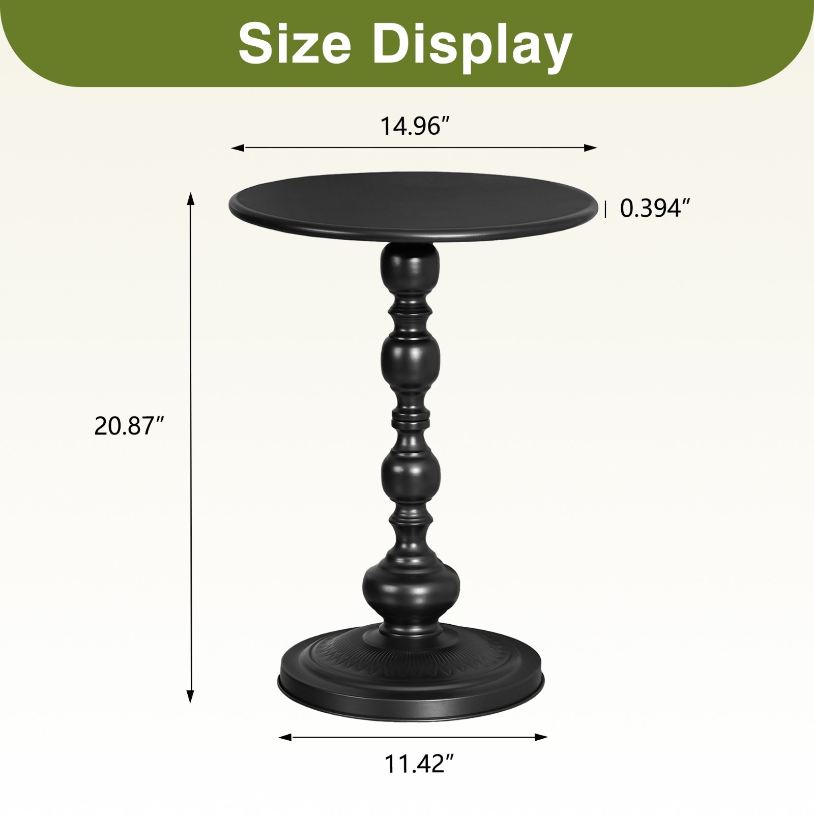 Round Side Table Vintage Metal End Table Accent Nightstand for Small Spaces