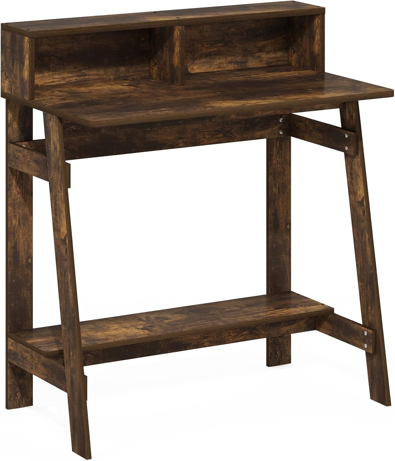 Sleek Amber Pine Computer Desk: 32″ Wide with Stylish Monitor Stand Design