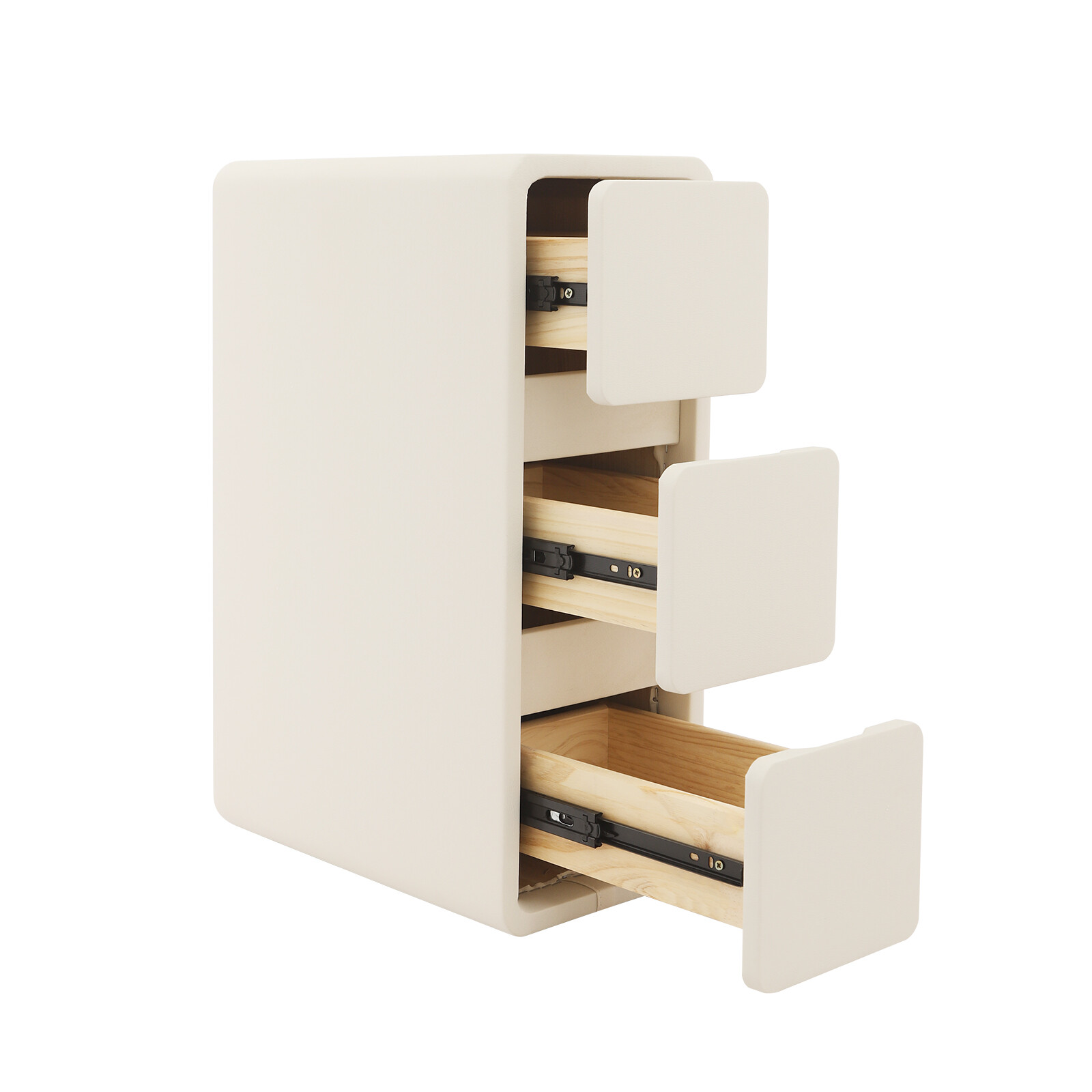 Bedside Cabinet With 3 Drawers,40*20*58 Cm Narrow Nightstand For Bedroom