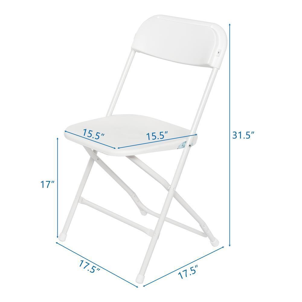 MOTOOS 40pcs Injection Molding Classic Garden Plastic Folding Chair White