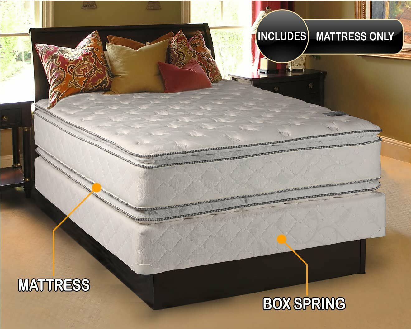 DS USA Serenity PillowTop Mattress Only – (King 76″x80″x12″) Medium Soft…