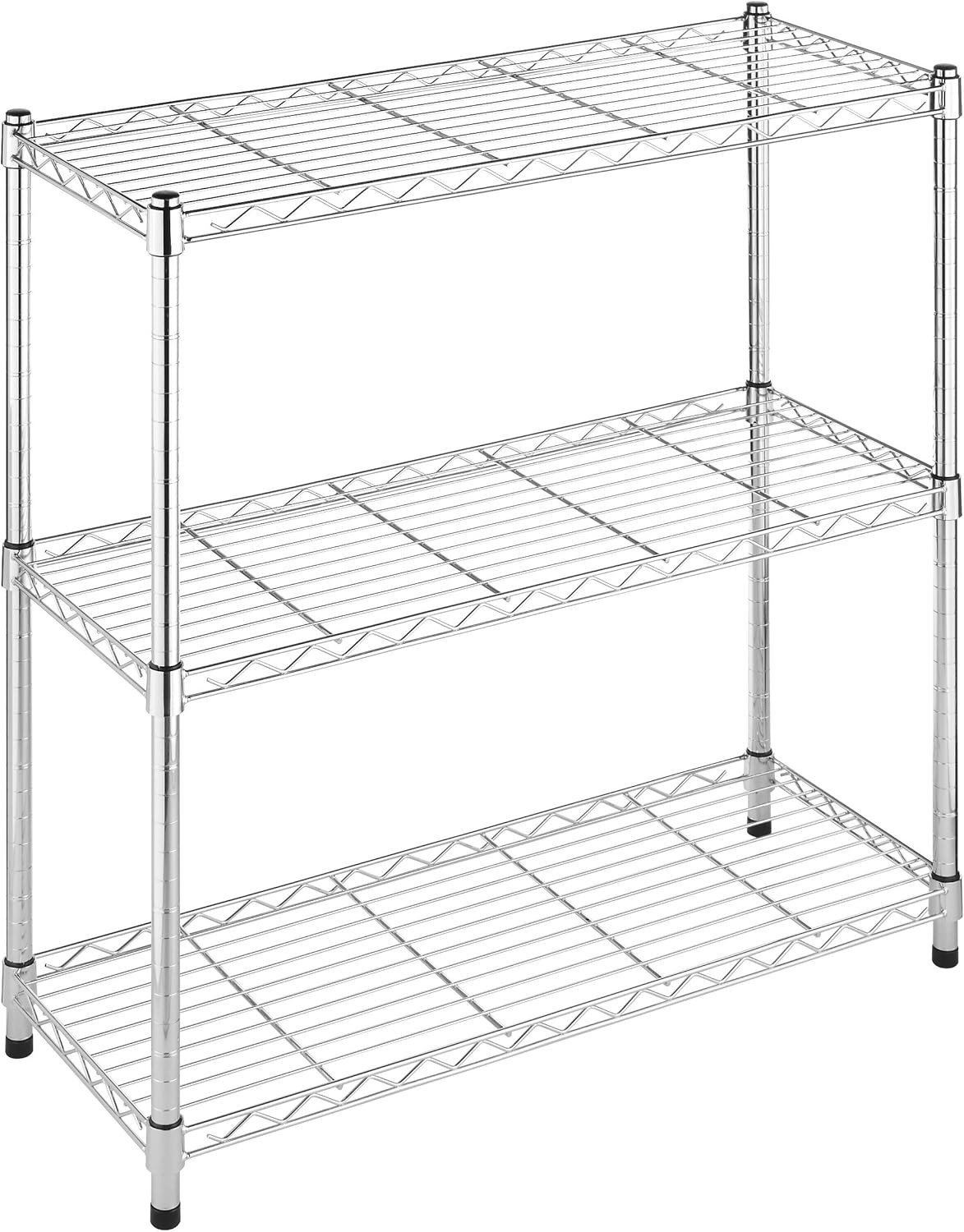 Adjustable Chrome Metal Storage Shelves – 400 lbs Each Tier, Space Saving Design