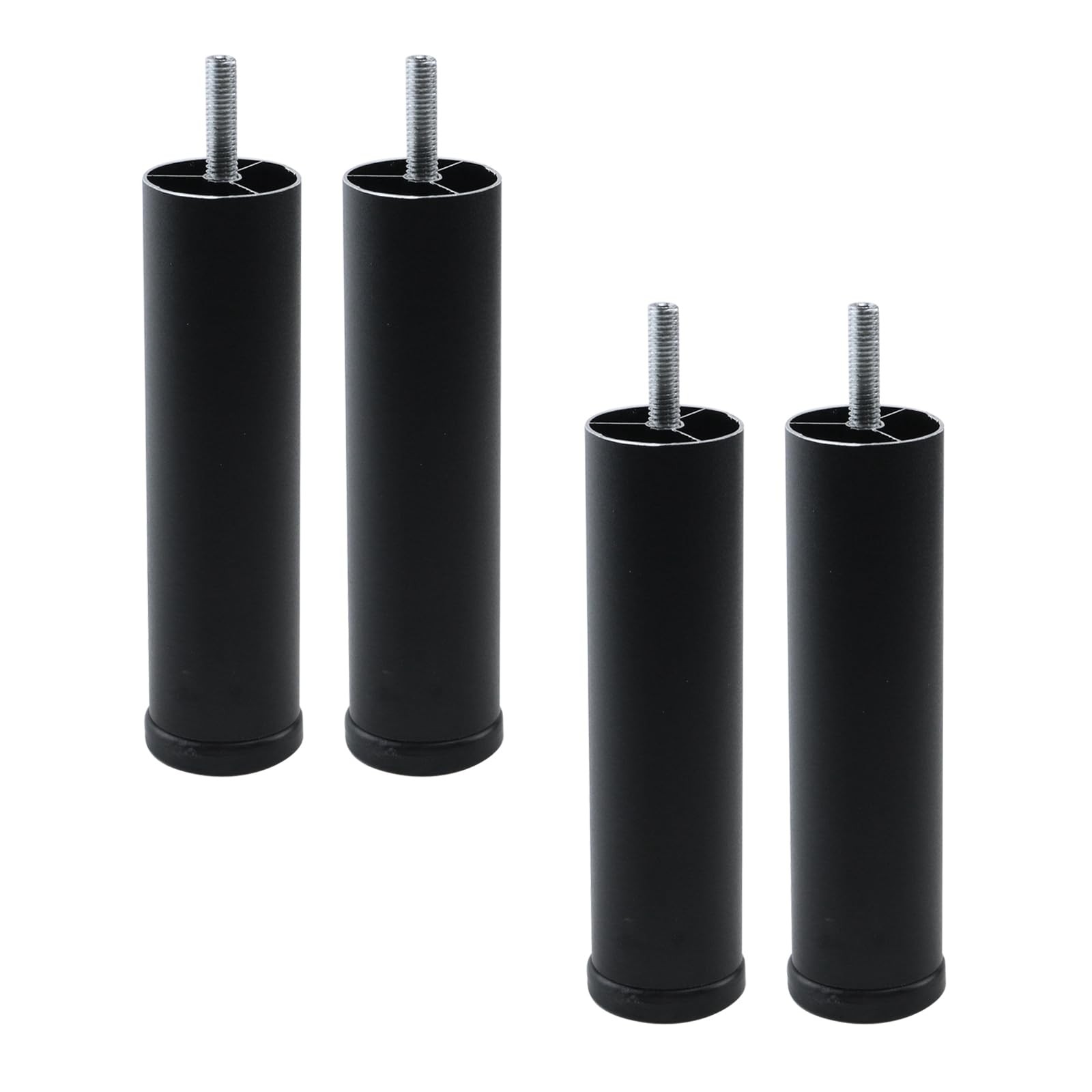6 Inch Frosted Support Legs Aluminum Alloy Adjustable Furniture Black 4 PCS