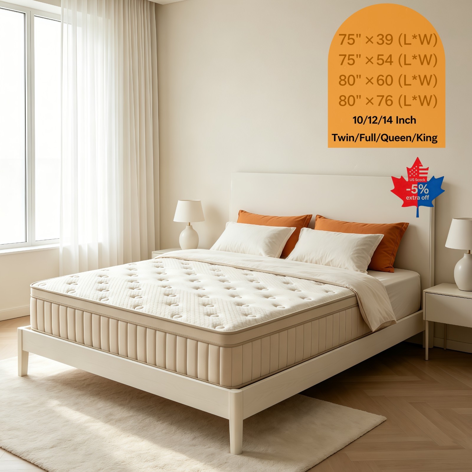 12”14” Premium Memory Foam&Spring Hybrid Mattres King Queen Full Twin Size NEW