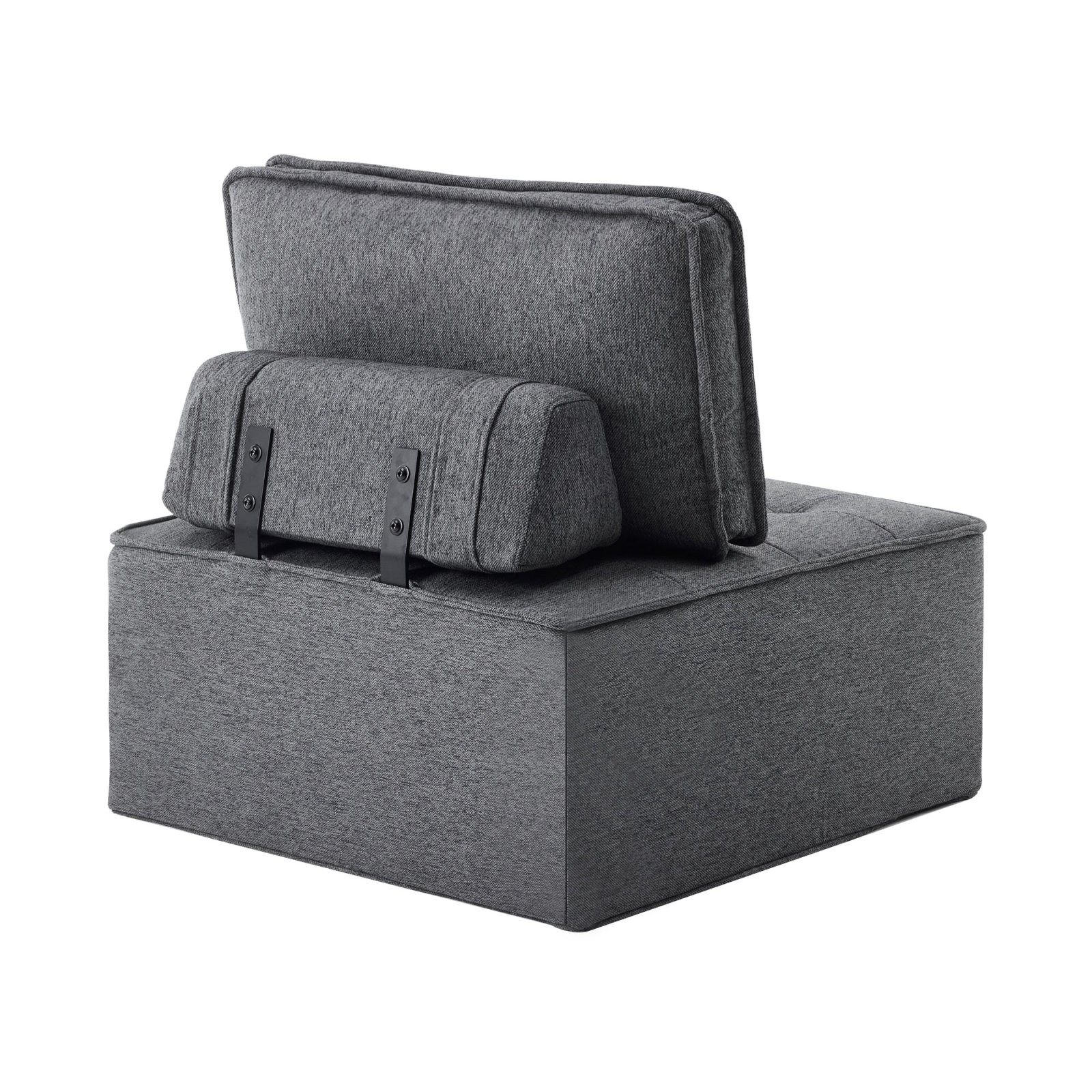 Dark Gray Linen Modular Sofa Sectional, 31.89″ x 31.89″ x 15.35″