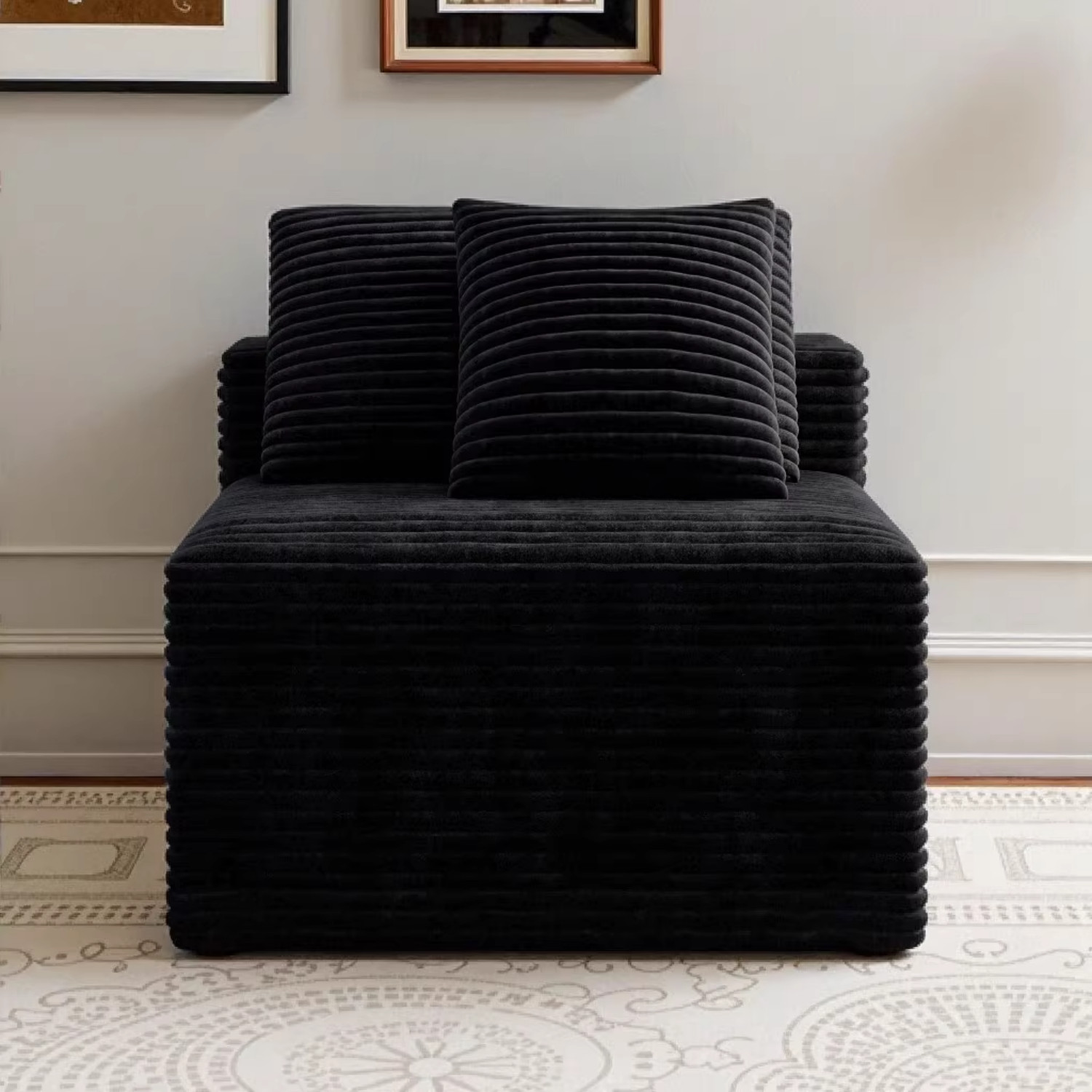No Assembly Required Modular Sectional Couch for Small Space Corduroy Floor Sofa