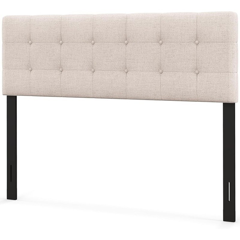 Adjustable Upholstered Headboard Full Queen Bed Soft Fabric Tufted Design Stable