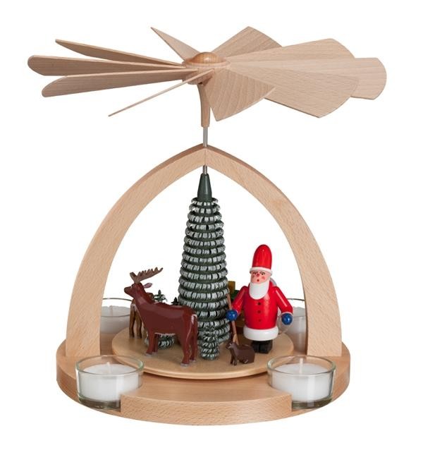 Colorful Santa Table Pyramid 20.5X22X20CM New Wooden Pyramid Christmas