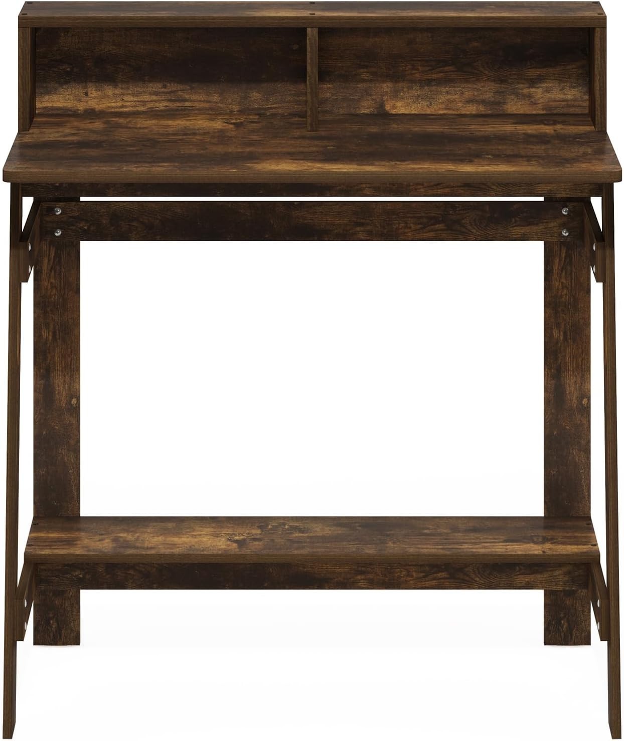 Sleek Amber Pine Computer Desk: 32″ Wide with Stylish Monitor Stand Design