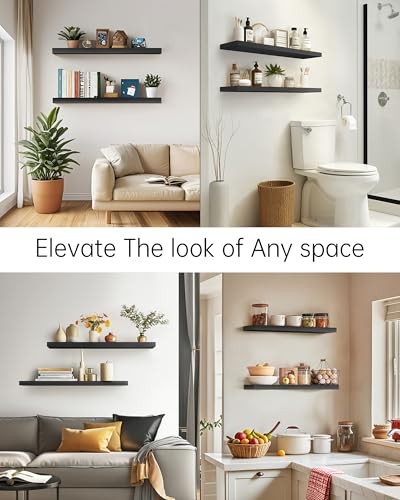 Floating Shelves for Wall, 36 36inches A. Black – Universal Classic Style