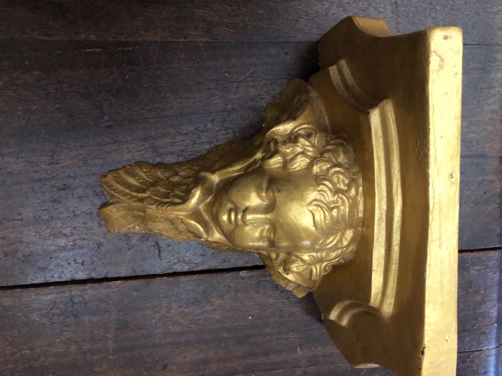 Golden Cherub Eros Angel Cupid Scone Corbel Wall Bracket 5lbs