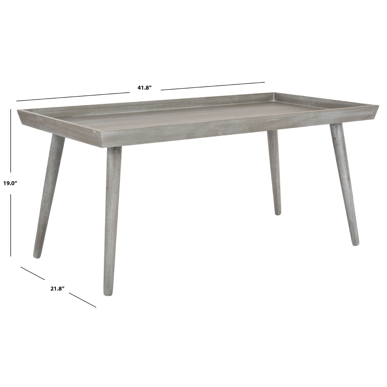 SAFAVIEH Nonie Coffee Table With Tray Top | Slate / Grey |