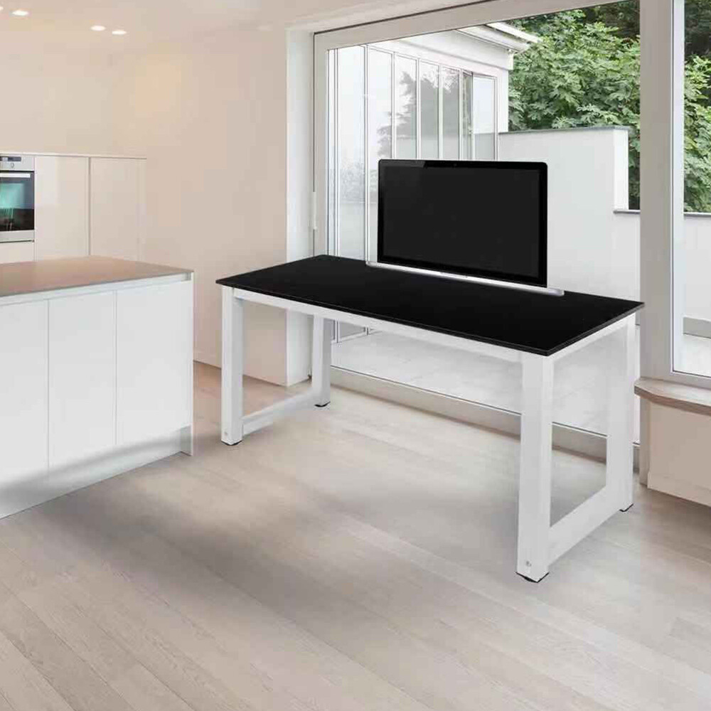 Black Wood Computer Table PC Laptop Workstation Study Desk Office Furniture New