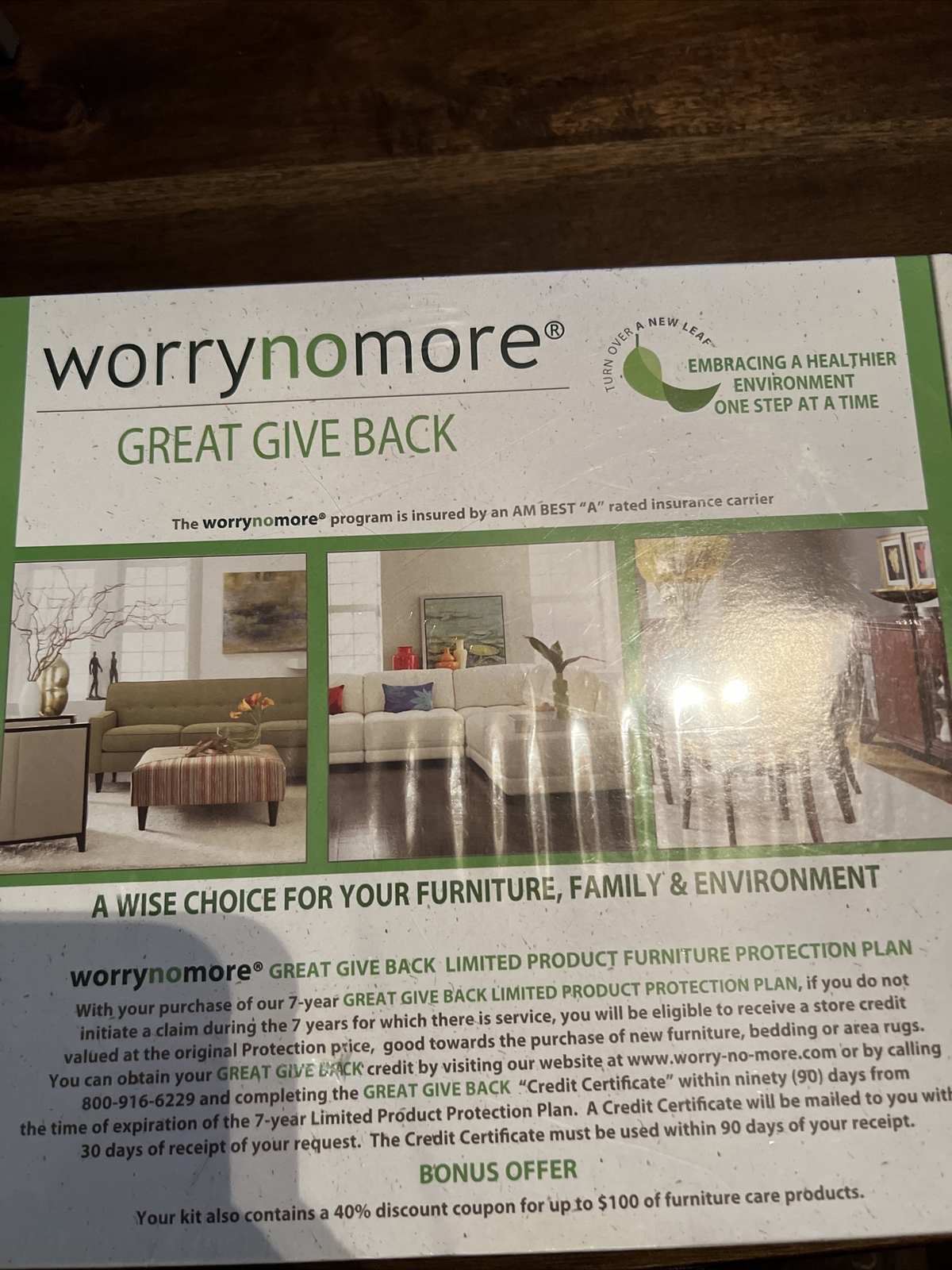 New WorryNoMore Great Give Back Furniture Care Kit Sealed Worry No More