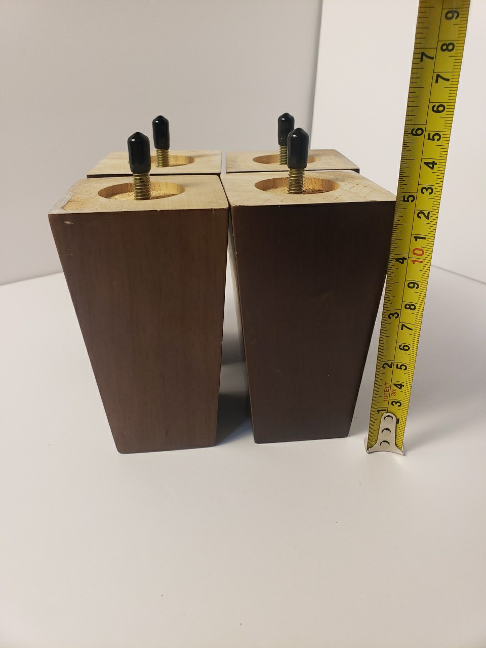 YES4ALL WOODEN SQUARE 5″ UNIVERSAL FURNITURE REPLACEMENT LEGS – NEW OPEN BOX **
