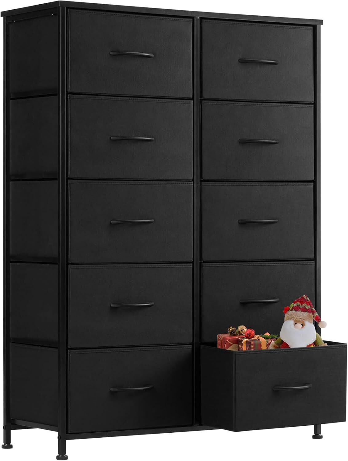 Tall Dresser for Bedroom, Dresser Organizer Storage Drawers with 10 Fabric Bin