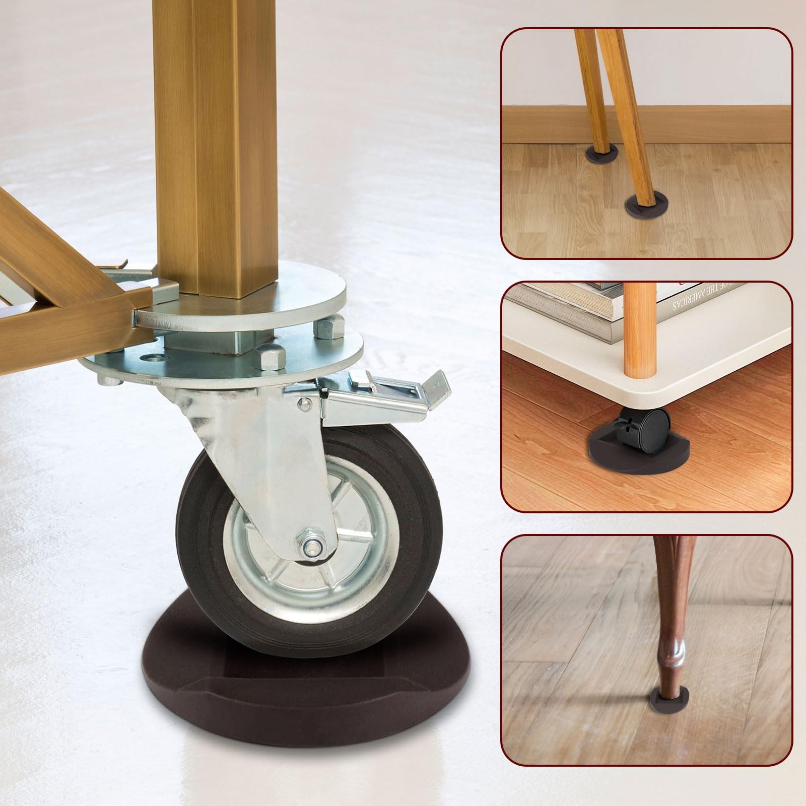 Bed Stoppers Furniture Stopper, 4 Pack Wheel Stoppers Furniture Caster Cups – Pr