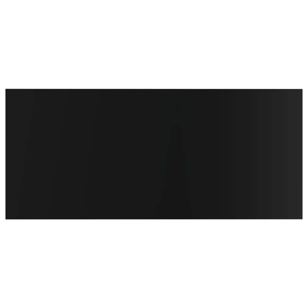 Bookshelf Boards 8 pcs High Gloss Black 31.5″x11.8″x0.6″ Engineered Wood