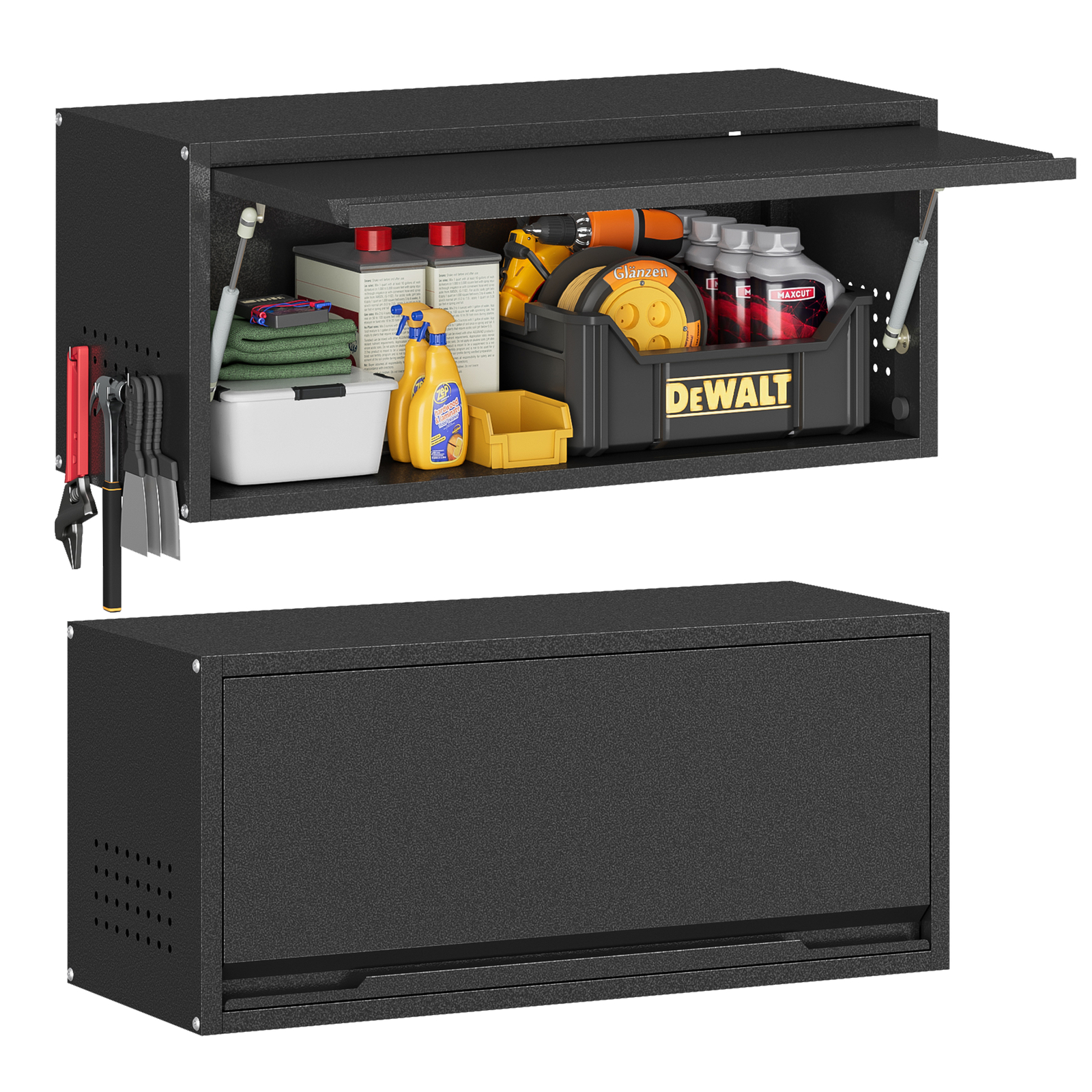 Metal Wall Cabinet Wall Mount Tool Box Chest Garage Tool Storage Wall Organizer