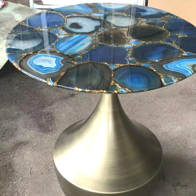 Blue Agate Stone Table Top, Coffee Table , Center Table, Dinning Table Home Deco