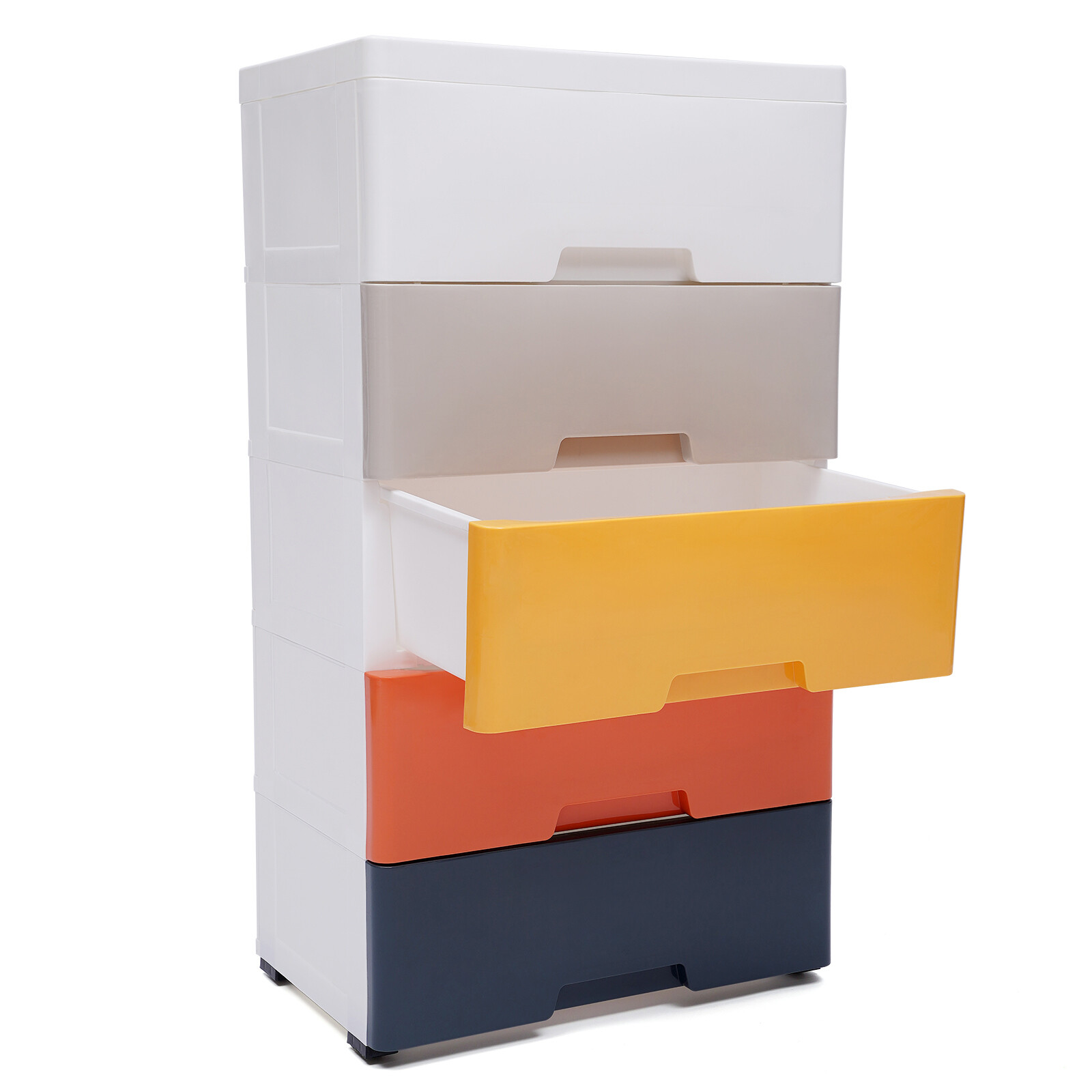 17.1*11.4*31.5in Stackable Plastic Storage Cabinet Bedroom Closet W/ 5 Drawer